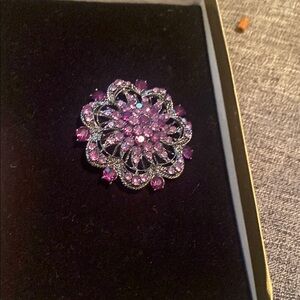 Elegant Purple Floral Brooch